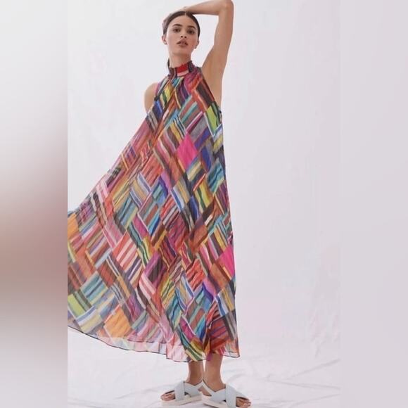 Ranna Gill (Anthropologie) Geo Halter Maxi Dress- M - Picture 10 of 10